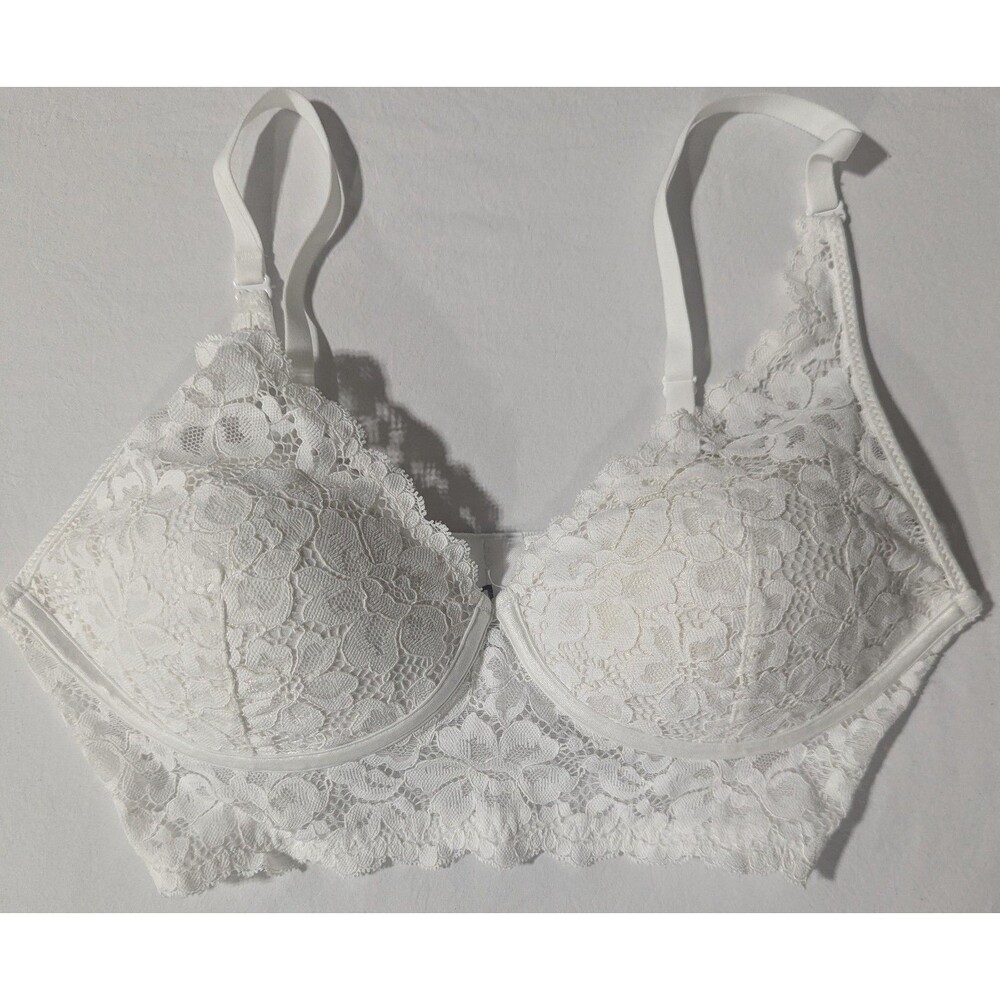 Maidenform Women's Bra 34C White Underwire Lace DM1188 CA00153 Q1234P
